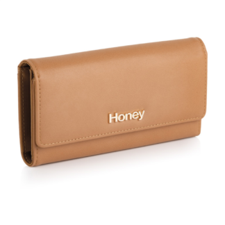 Tan purse with Flap & clip