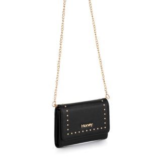 Black clutch bag with stud detail