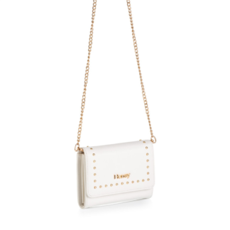 White clutch bag with stud detail