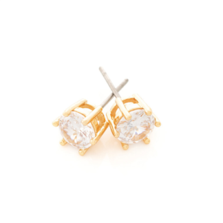 24ct gold plated earrings. CZ crystal.