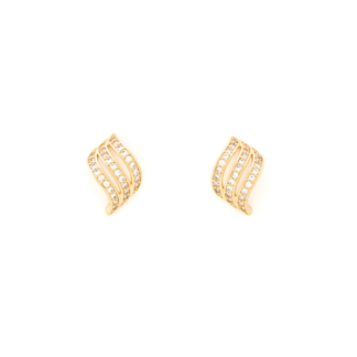 24ct gold plated earrings. Clear glass crystal