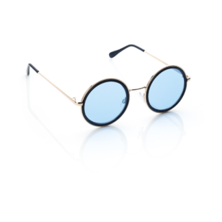 Rhodium plated frame. Blue.