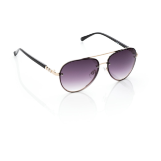 Rhodium plated. Black polycarbonate. Synthetic pearl.