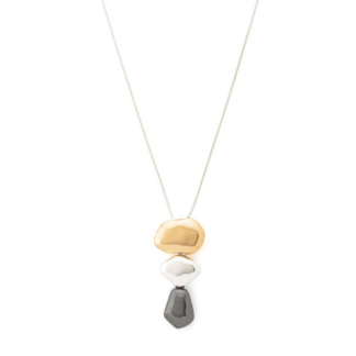 24ct gold, rhodium & gunmetal plated necklace.