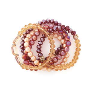 24ct gold plated 5 piece bracelet set