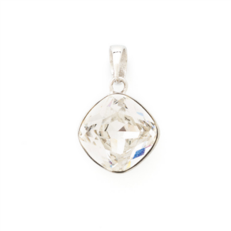 Rhodium plated pendant Clear