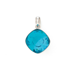 Rhodium plated pendant indicolite
