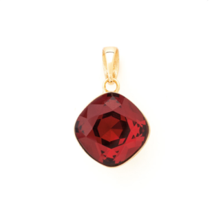 24ct gold plated pendant. Siam glass crystal.