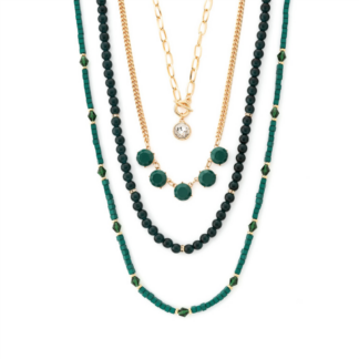 24ct gold plated four piece necklace set