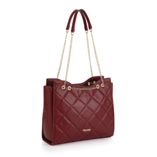 Burnt cherry quilted handbag