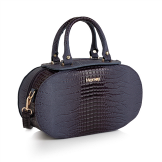 Amethyst embossed mock crock handbag